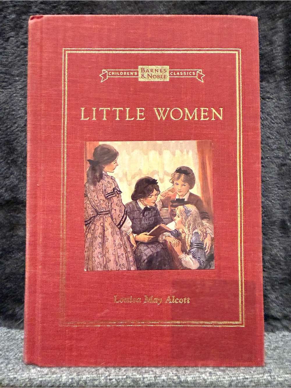 Novel: Barnes & Noble Little Women Hardcover Book - Red with Gold Accents